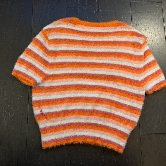 Levi's Levis Women's Peach Fuzz Short-Sleeved T-Shirt striped cropped x-small - Picture 7 of 9
